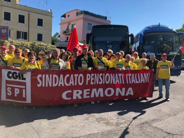 Il 1° giugno a Roma 300 pensionati  cremonesi di Cgil-Cisl-Uil contro il taglio delle pensioni.Soddisfatto Mimmo Palmieri (Spi-Cgil Cremona)