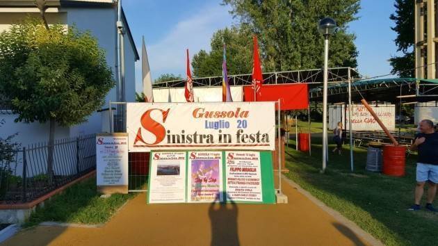 Gussola  'Sinistra in Festa'  continua fino al 15  luglio 2019 nel Parco comunale