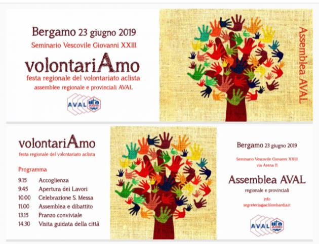 Acli. 23 giugno, a Bergamo l'associazione di volontariato Aval Acli  della Lombardia 