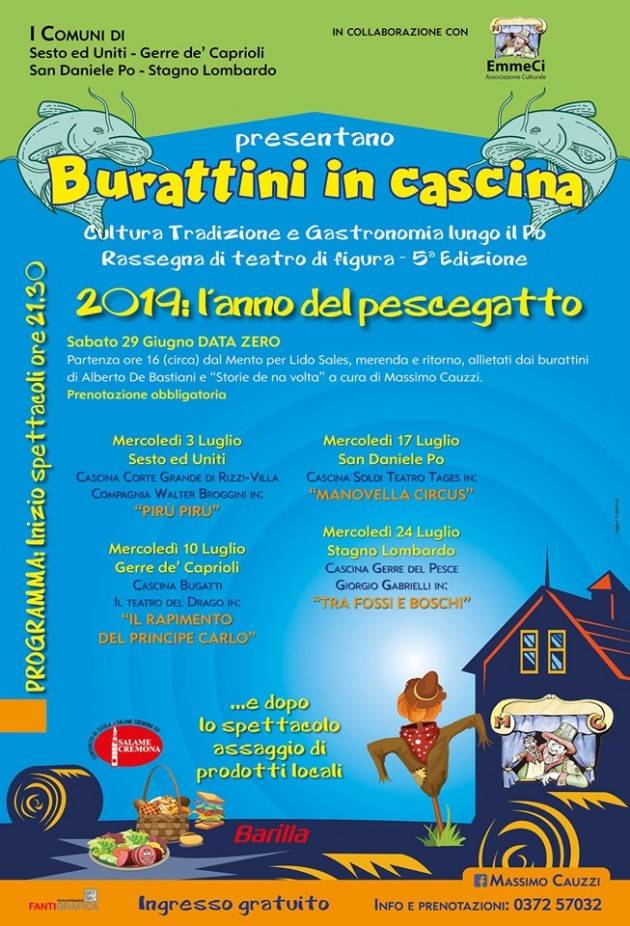 Cremona Anche quest’anno ‘Burattini in cascina ‘ con Massimo Cauzzi