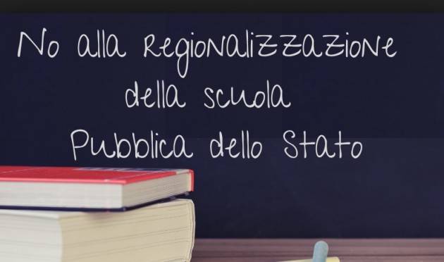 Istruzione Scuola: sindacati uniti Cgil-Cisl-Uil-Snals e Gilda contro l'ipotesi di regionalizzazione