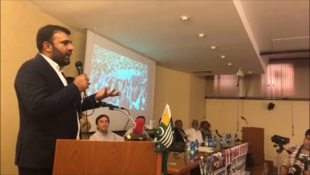 (Video) Shehryar Khan Afridi  da  Cremona chiede la solidarietà per il Kashmir  occupato da 650mila soldati