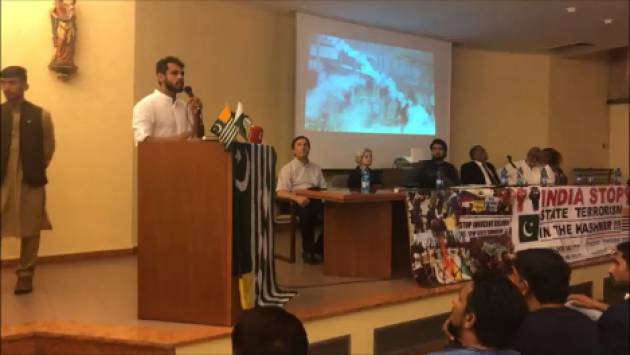 (Video) Shehryar Khan Afridi  da  Cremona chiede la solidarietà per il Kashmir  occupato da 650mila soldati