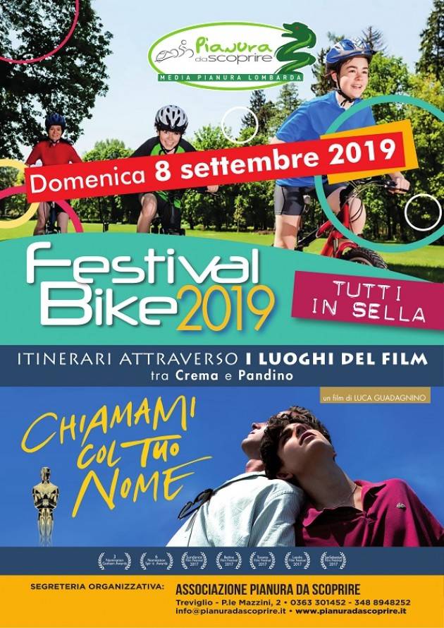 Cremasco Festival Bike 2019 - itinerari attraverso i luoghi del film ‘Chiamami col tuo nome’