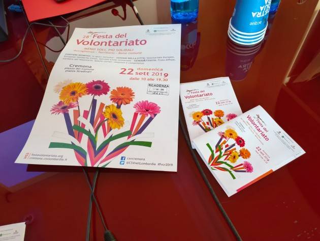 La 28a edizione del 22 settembre 2019  della Festa del Volontariato di Cremona si presenta .(Video di G.C.Storti)