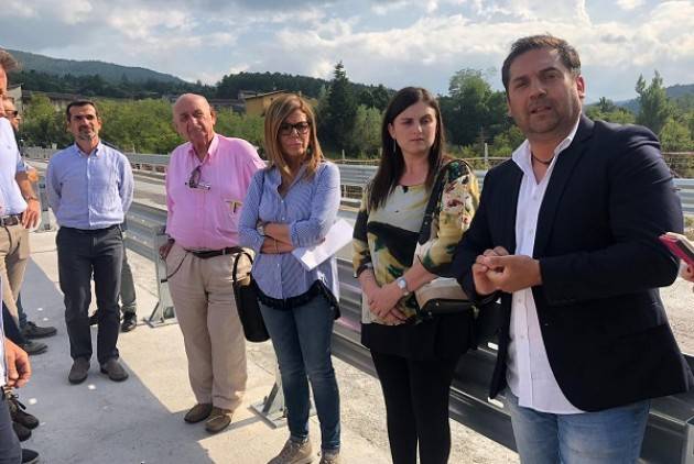 Ponte sul Nure di Farini, sopralluogo del Presidente Barbieri