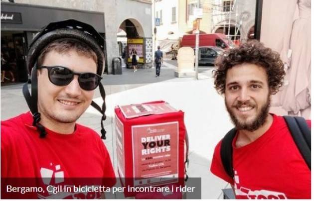 Sindacato di strada  Bergamo, Cgil in bicicletta per incontrare i rider