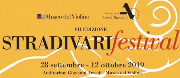 STRADIVARIfestival 2019  SABATO 28 SETTEMBRE GIULIANO CARMIGNOLA INAUGURA LA 7° EDIZIONE