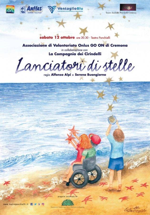 Cremona Teatro Ponchielli i’ Lanciatori di stelle’ con Anffas sabato 12 ottobre