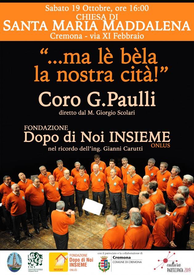 Fondazione Dopo di noi: INSIEME Cremona ricorda l'ing. Gianni Carutti con il Coro Paulli il 19 ottobre