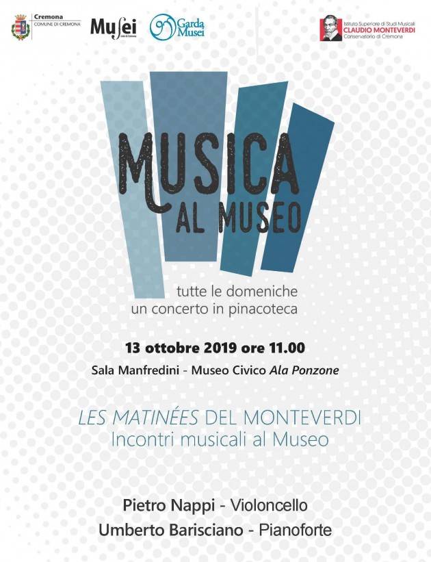 Cremona Musica al Museo: si esibisce il duo Pietro Nappi e Umberto Barisciano il 13 ottobre