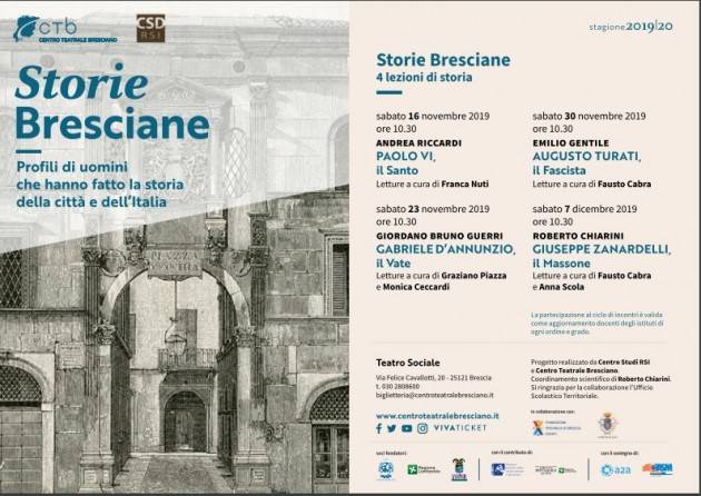 Centro Teatrale Bresciano e Centro Studi RSI presentano Storie Bresciane Evento del 7 dicembre