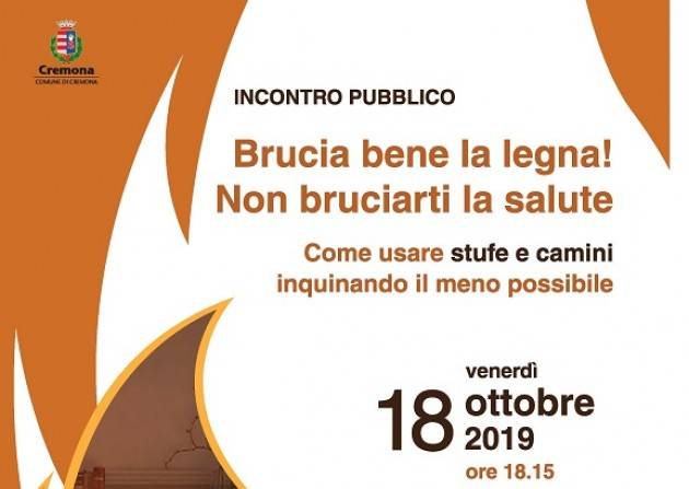 Qualità dell’aria: venerdì 18 ottobre incontro con i cittadini sull’utilizzo di stufe e camini