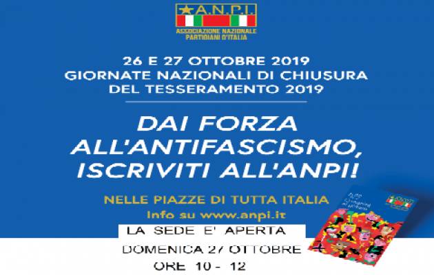 L'ECO EVENTI - TESSERAMENTO ANPI 26-27 OTTOBRE