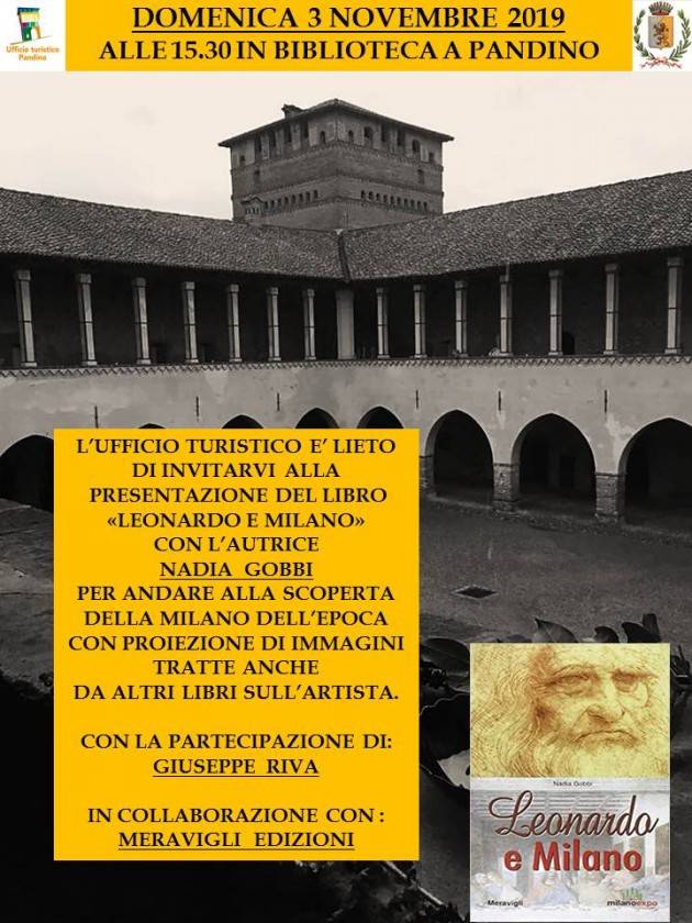 Pandino (Cr) Presentazione libri di  Leonardo il 3 novembre ore 15.30