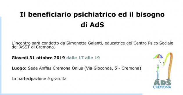 ASST Cremona Nuovo incontro sull’Amministratore di Sostegno giovedì 31 ottobre