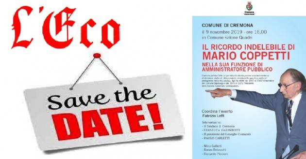L'ECO - SAVE THE DATE: MARIO COPPETTI