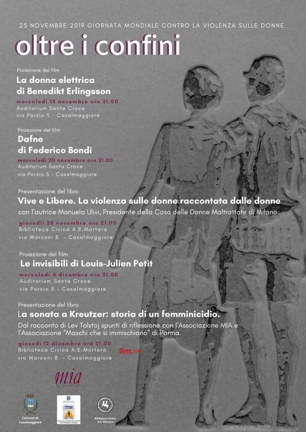 Verso Giornata mondiale contro violenza sulle donne. Evento del 4 dic  MIA Casalmaggiore  
