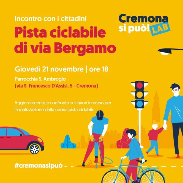 Cremona Giovedì alle 18 incontro con i cittadini  sulla pista ciclabile di via Bergamo