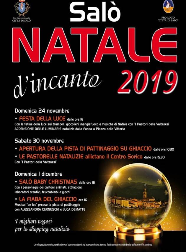 Salò d'incanto - il comune gardesano si illumina a Natale con tante iniziative