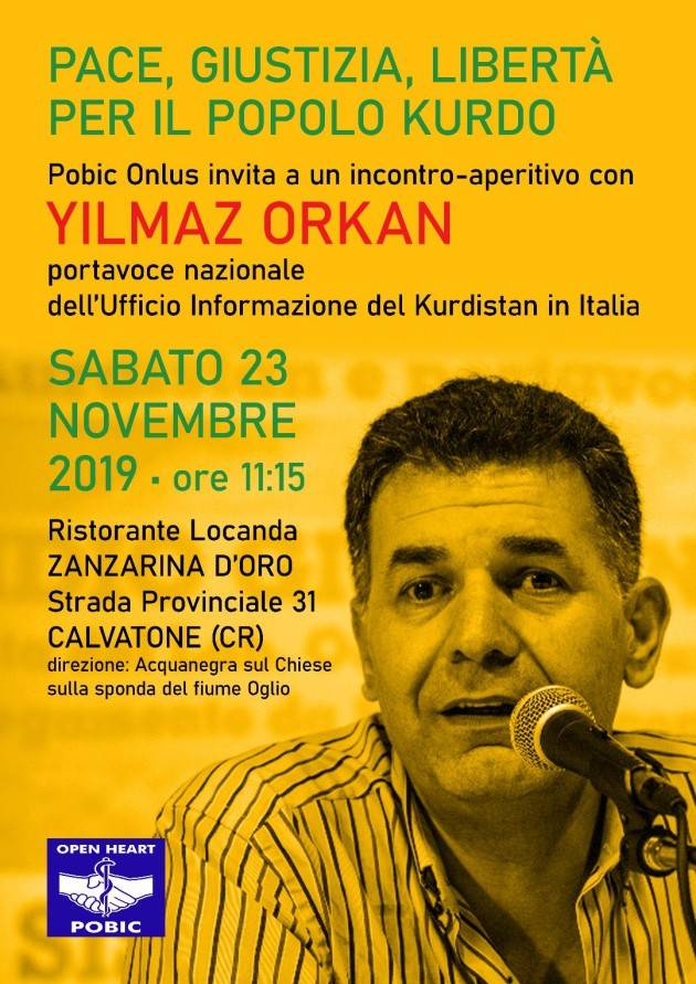 Yilmaz Orkan, Portavoce dei Kurdi in Italia, SABATO 23 alla Zanzarina d'Oro di Calvatone