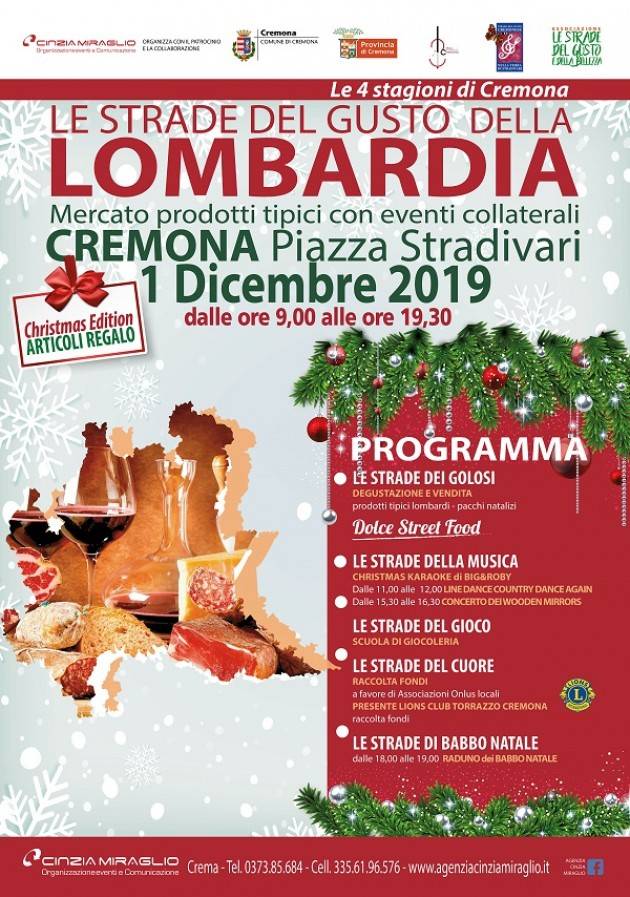 A Cremona MERCATINO  Edizione CHRISTMAS EDITION il 1 Dicembre nella centralissima Piazza Stradivari.