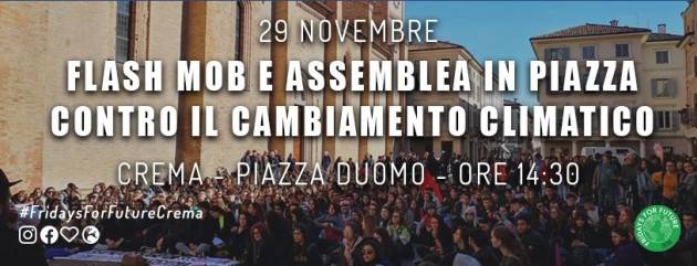 FFF Fridays for Future Crema  Manifestazione 29 Novembre ore 14.30 in p.zza Duomo