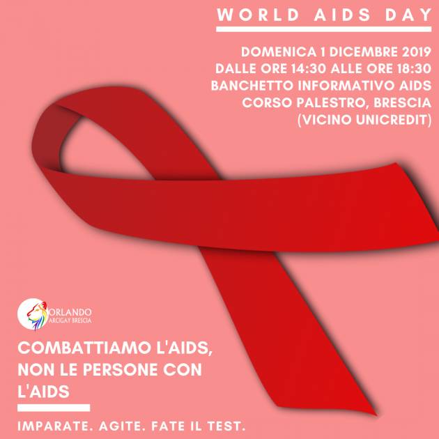 Banchetto informativo su HIV e AIDS a Brescia, grazie a Orlando Arcigay Brescia