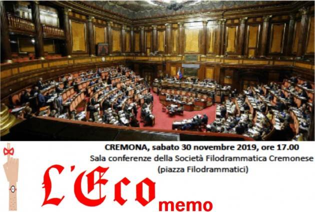 L'ECO MEMO - TAGLIO DEI PARLAMENTARI? TAGLIO ALLA DEMOCRAZIA!