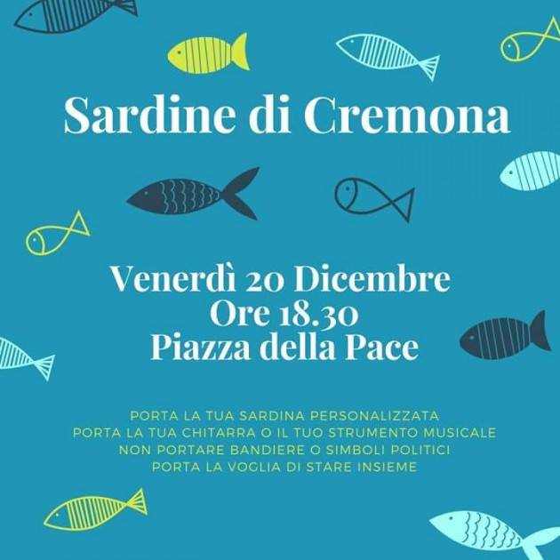 Sardine di Cremona in piazza della Pace il 20 dicembre alle ore 18,30
