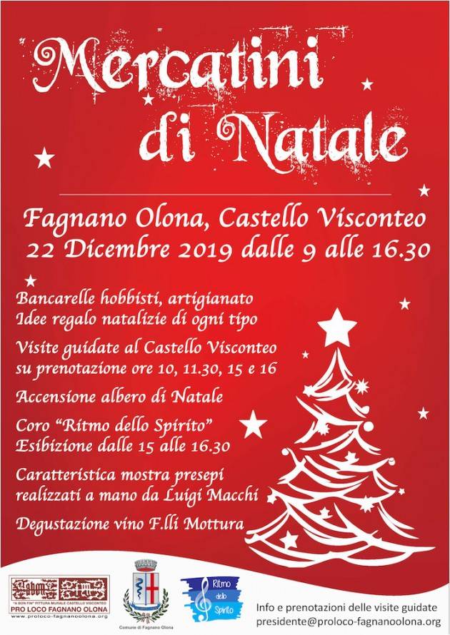 Mercatino di Natale al Castello Visconteo il 22/12