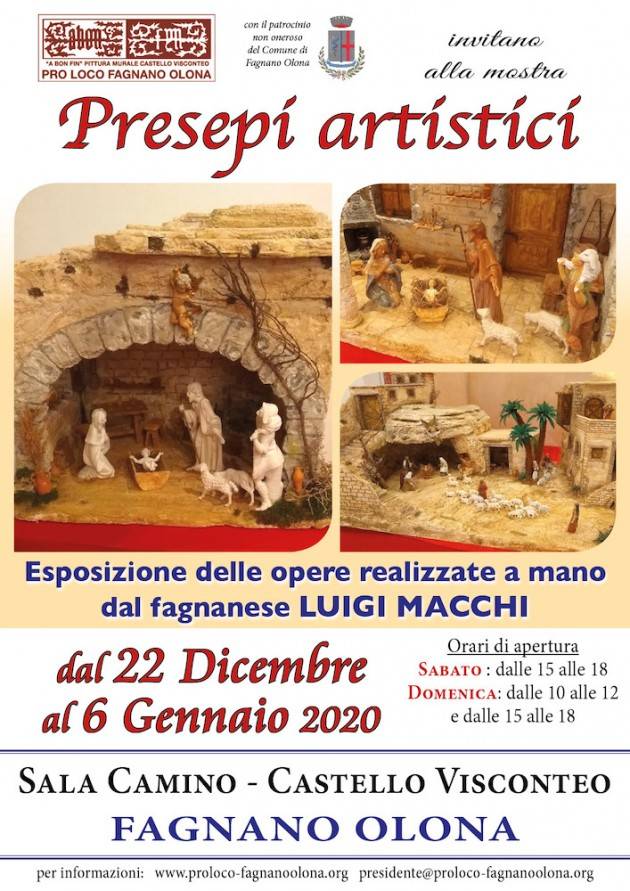 Presepi artistici di Luigi Macchi in mostra al Castello di Fagnano fino al 6/1