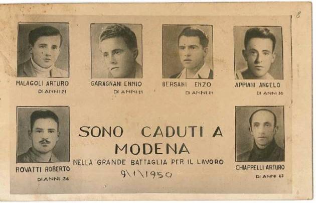 Cgil Storia  9 gennaio del 1950  Eccidio Fonderie Riunite, Modena non dimentica
