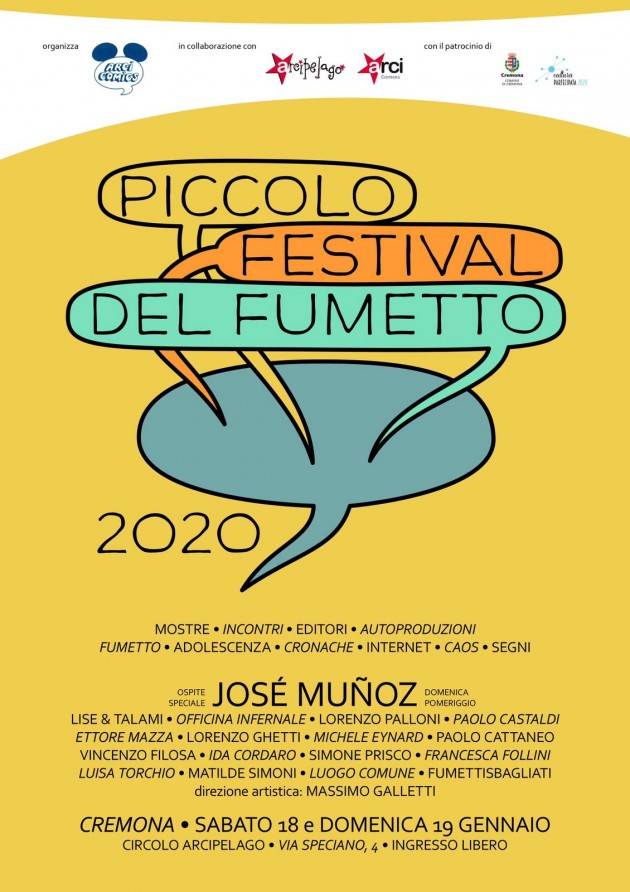 Cremona Piccolo Festival del Fumetto 2020 il 18 e 19 gennaio