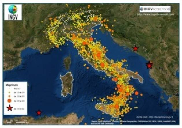 L’INGV PUBBLICA IL FOCUS SUI TERREMOTI DEL 2019