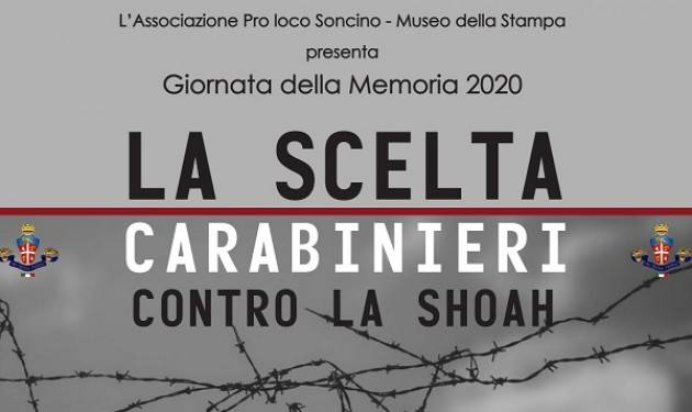 Soncino Giornata della Memoria 2020 – LA SCELTA. Carabinieri contro la Shoah