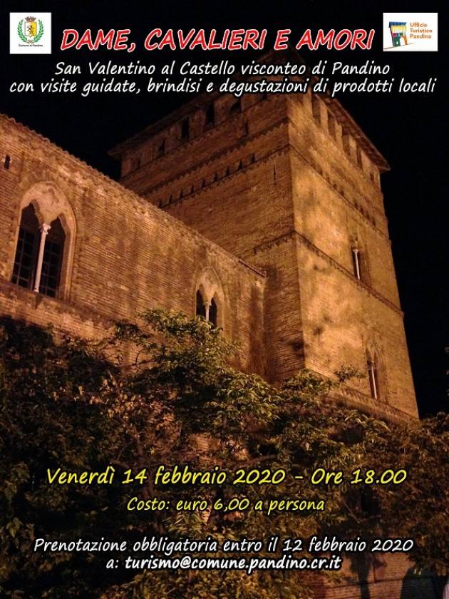 Il Castello di Pandino si apre per festeggiare  San Valentino 2020