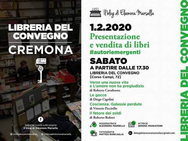 Libreria Convegno Cremona 1 e 2 febbraio Autori Emergenti e esposizione ‘Hell City’