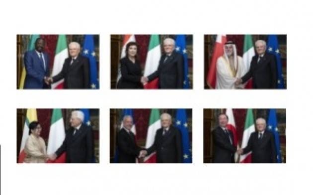 MATTARELLA RICEVE SEI NUOVI AMBASCIATORI