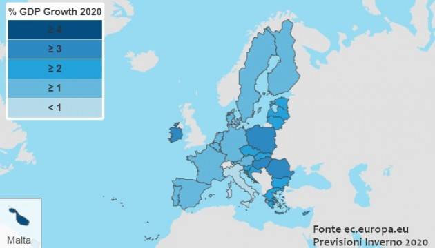 Previsioni economiche d’inverno: crescita modesta nell’UE