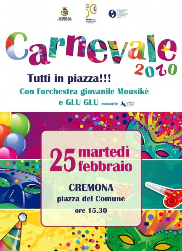 Cremona Carnevale, tutti in piazza del Comune con l’Orchestra giovanile Mousikè martedì 25 febbraio