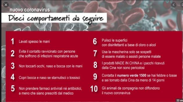 LNews-CORONAVIRUS: REGIONE PREDISPONE ORDINANZA CON DISPOSIZIONI VALIDE PER TUTTO IL TERRITORIO LOMBARDO