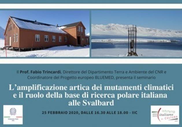 LE ATTIVITÀ DELLA BASE ''DIRIGIBILE ITALIA'' ALLE SVALBARD IN UNA CONFERENZA DI FABIO TRINCARDI (CNR) A OSLO