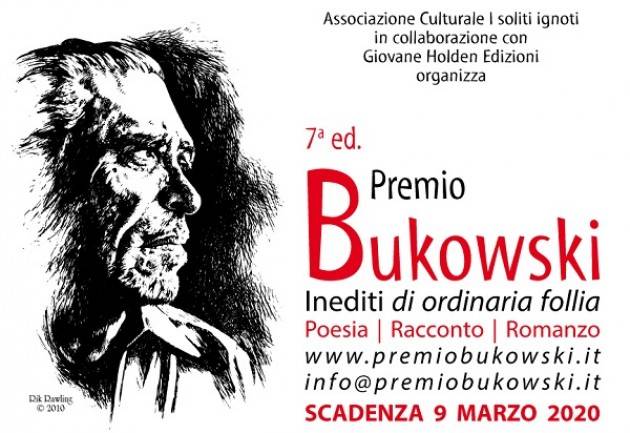 VII edizione Premio Letterario Nazionale Bukowski: le iscrizioni si chiuderanno il 9 marzo 