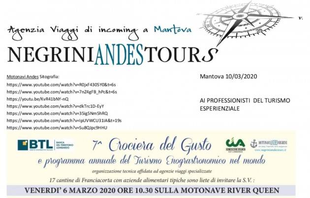 LnM Mantova 7^ crociera fluviale del gusto il 7 marzo