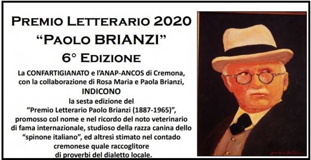 Confartigianato Cremona Premio Letterario 2020 ‘Paolo BRIANZI’  6° Edizione