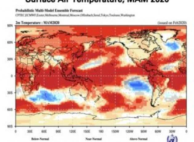 Wmo: nei prossimi mesi temperature superiori alla media anche senza El Niño