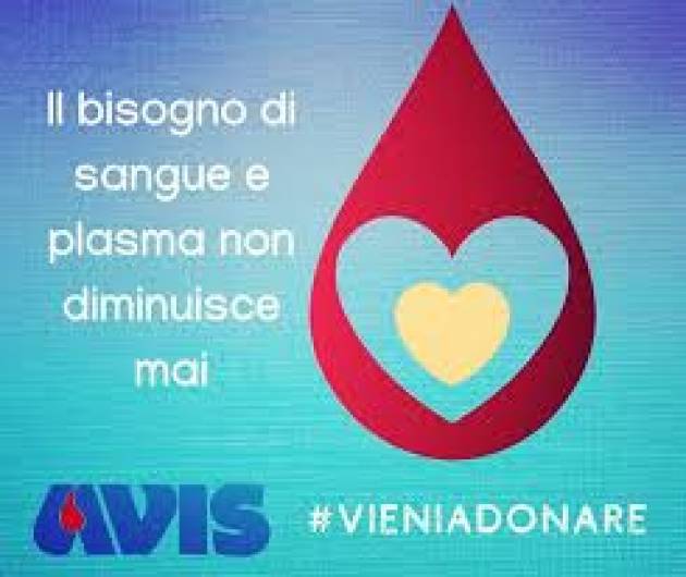 Coronavirus  AVIS Crema EMERGENZA SANGUE : NON FERMATE LE DONAZIONI