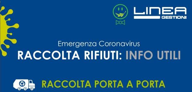 Cremona EMERGENZA CORONAVIRUS  LINEA GESTIONI: INFORMAZIONI UTILI  PER LA RACCOLTA PORTA A PORTA