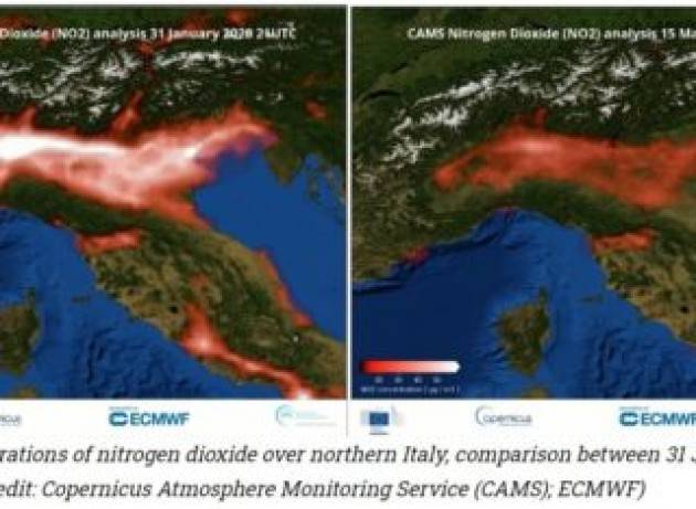 Copernicus conferma, cala l’inquinamento in Italia ''a seguito delle misure Covid-19''